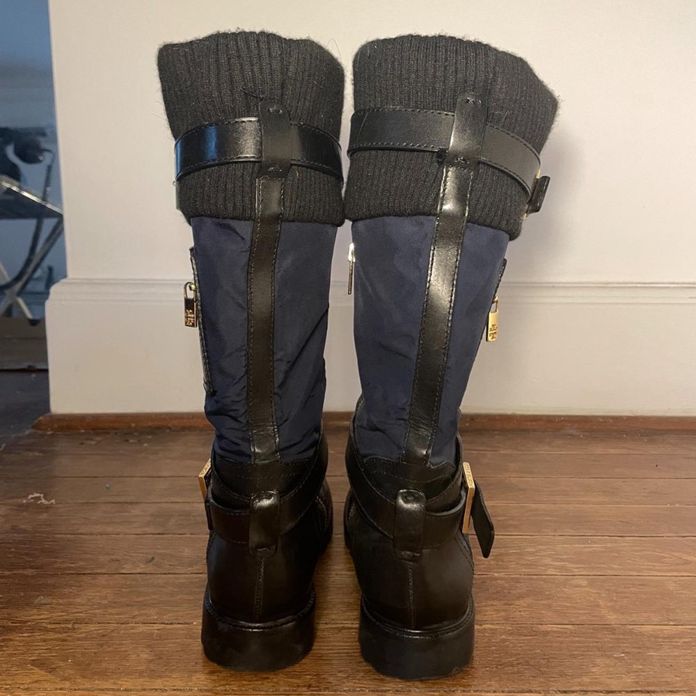 Tory Burch Women's Black and Navy Boots
